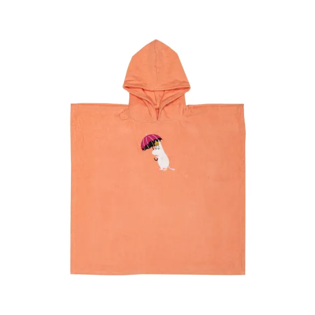 Moomintroll Under the Umbrella poncho bain enfant rouge bio