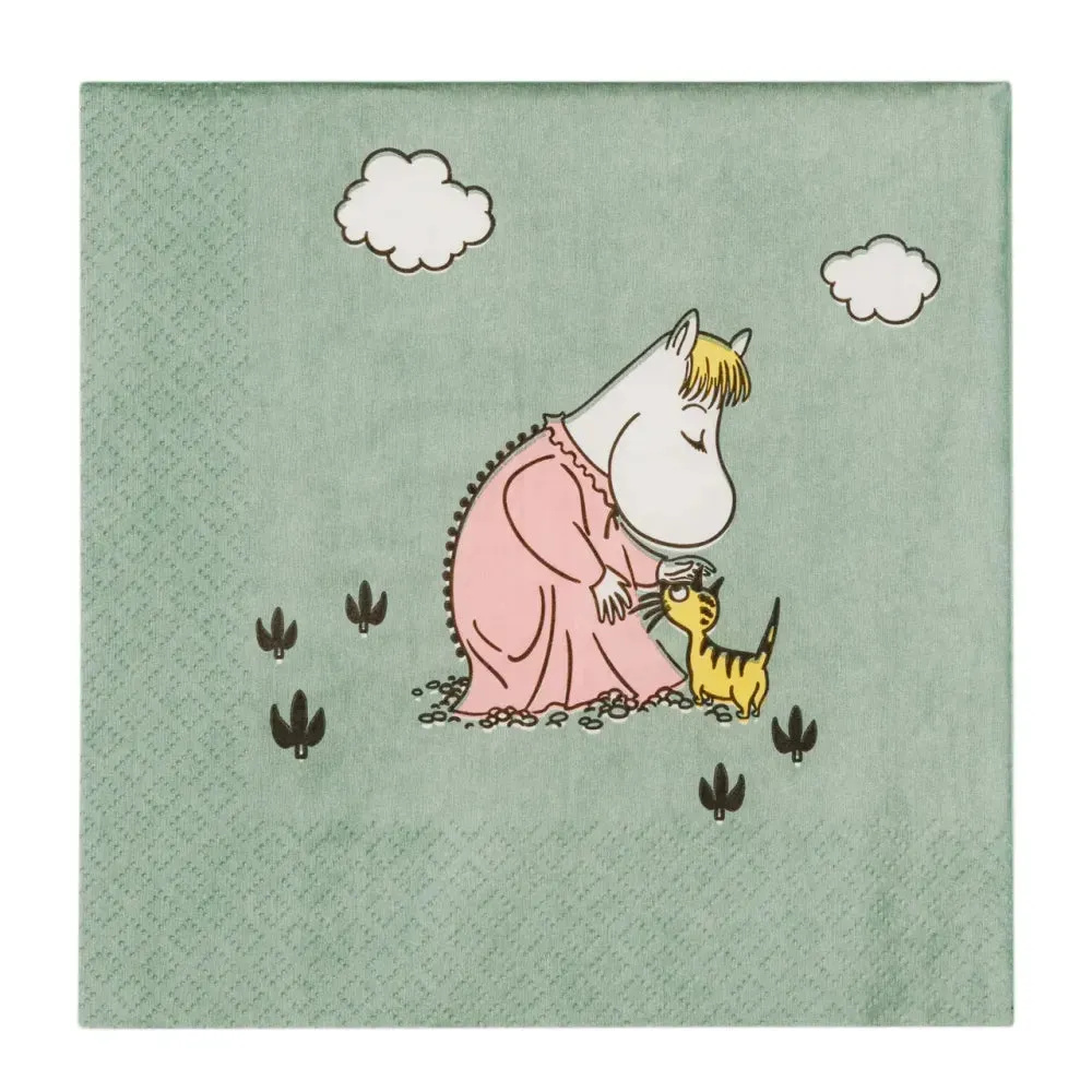 Moomintroll Loving Care serviettes papier vertes 33 cm