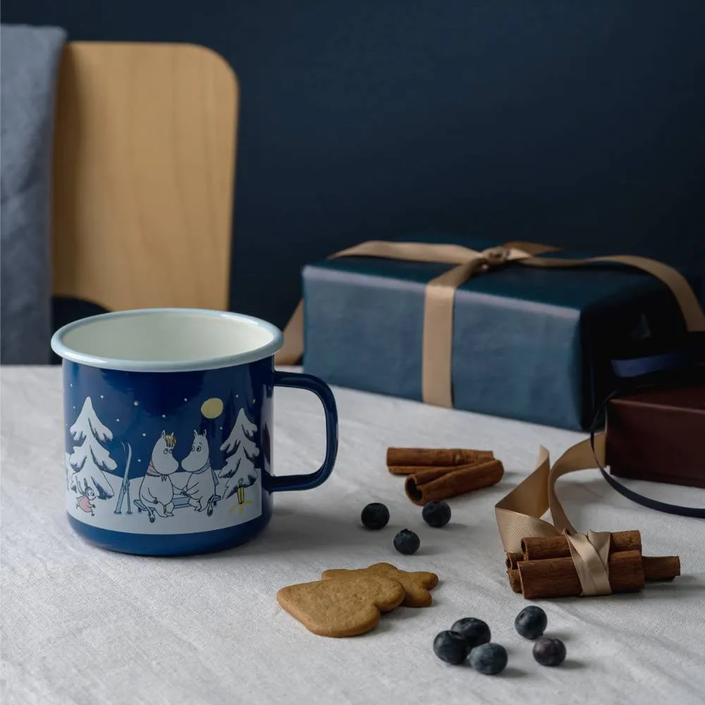 Moomintroll Starry Night Mug Émail Bleu Nuit d'Hiver