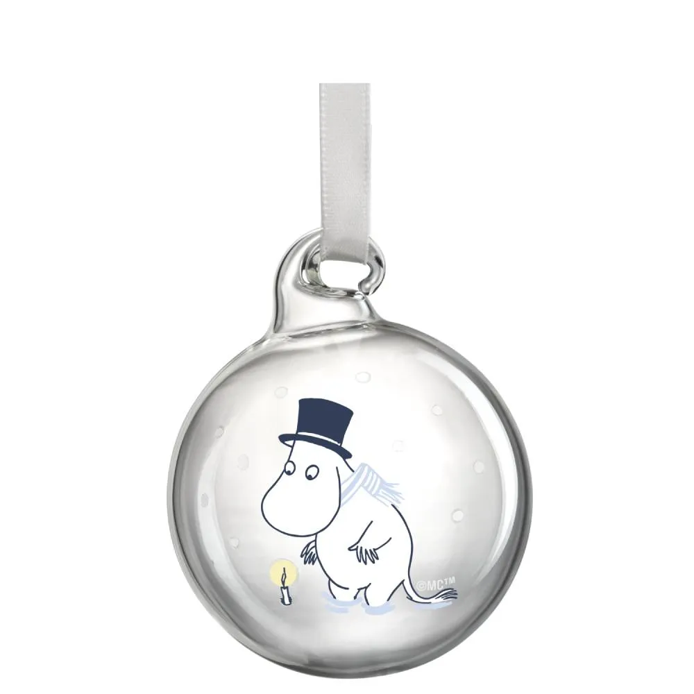 Moomintroll Let it Snow boules Noël verre 4x 5 cm