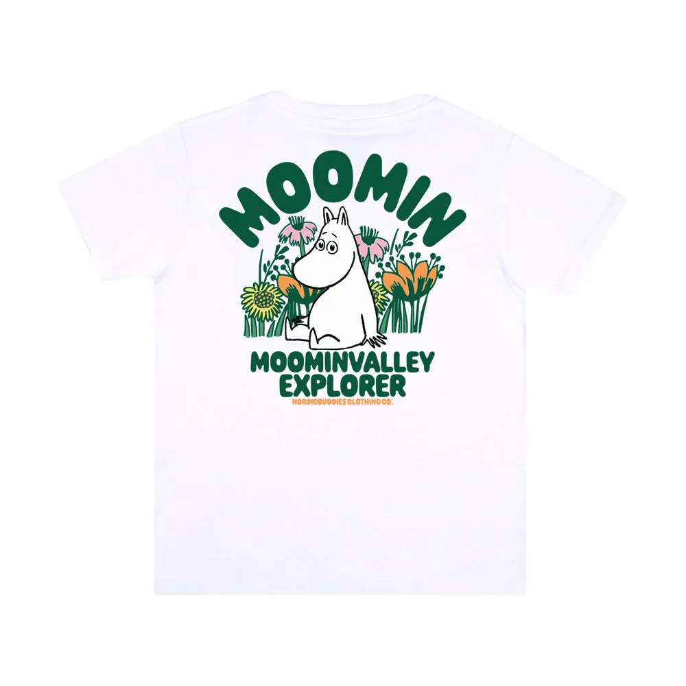 Moomintroll Flowers t-shirt enfant blanc coton
