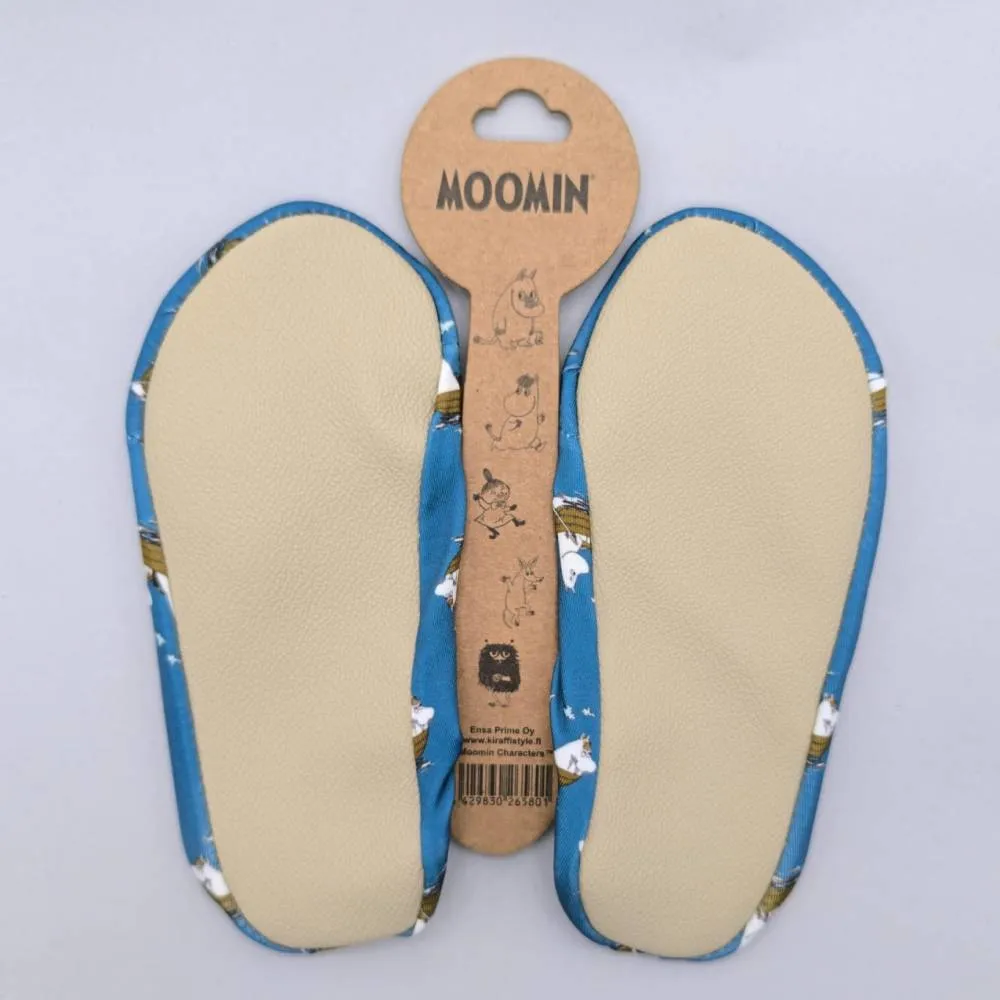 Moomintroll Snorkmaiden Boat chaussons bleus enfant antidérapants