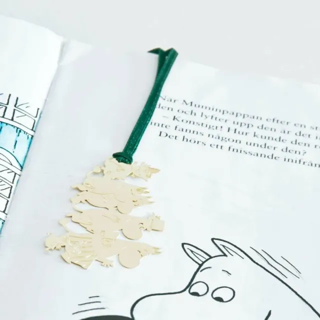 Moomintroll Family Marque-Page Doré Métal 4 x 7,5 cm
