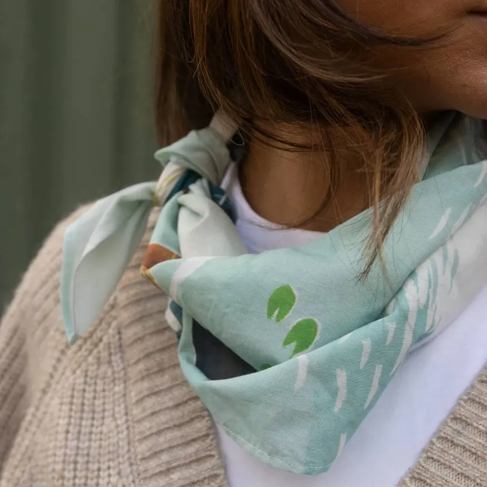 Moomintroll Imagine foulard coton vert 66,5 cm