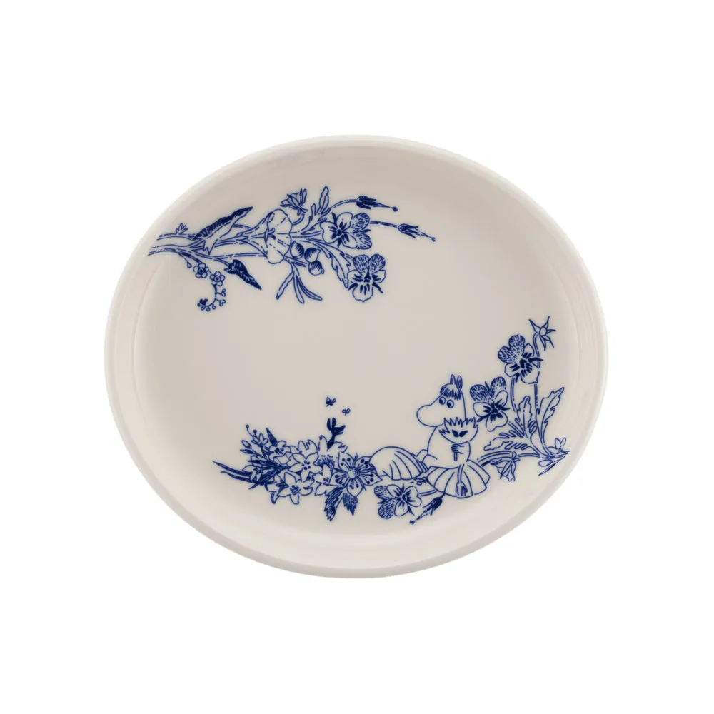 Moomintroll Haru assiette ovale 16cm bleue