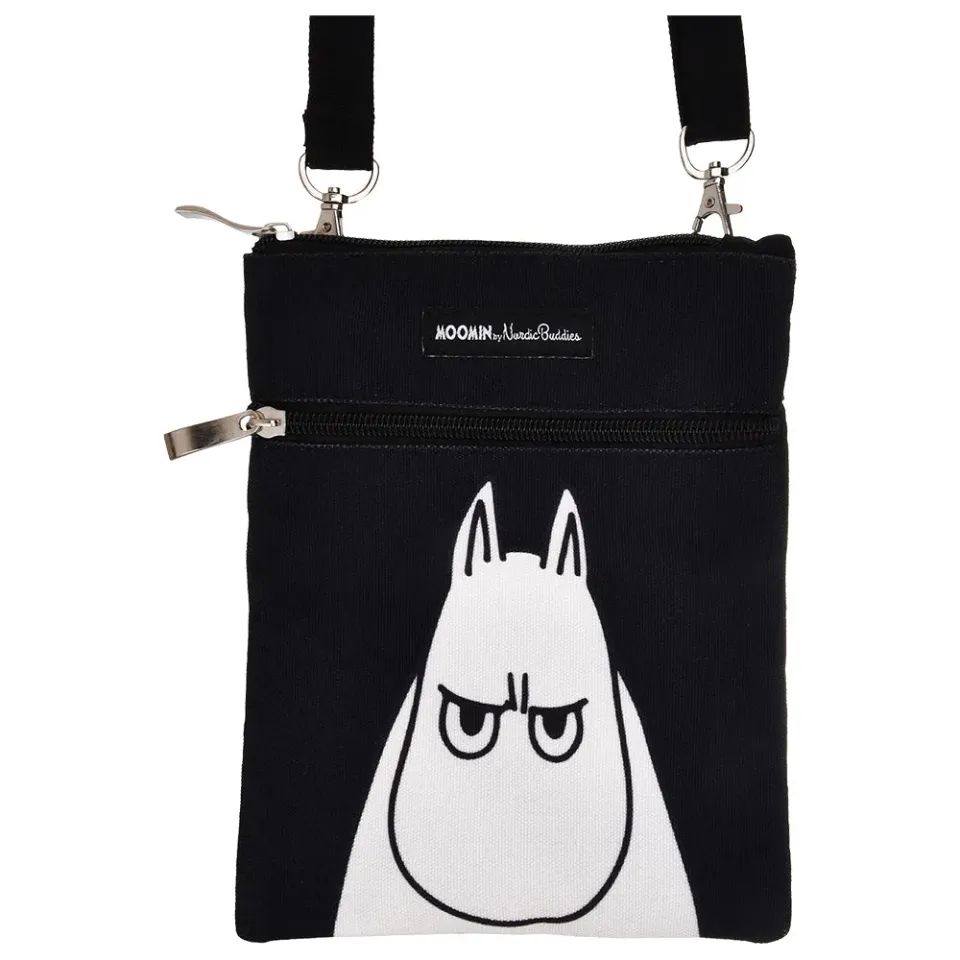 Moomintroll Angry sac passeport noir 17x21 cm coton