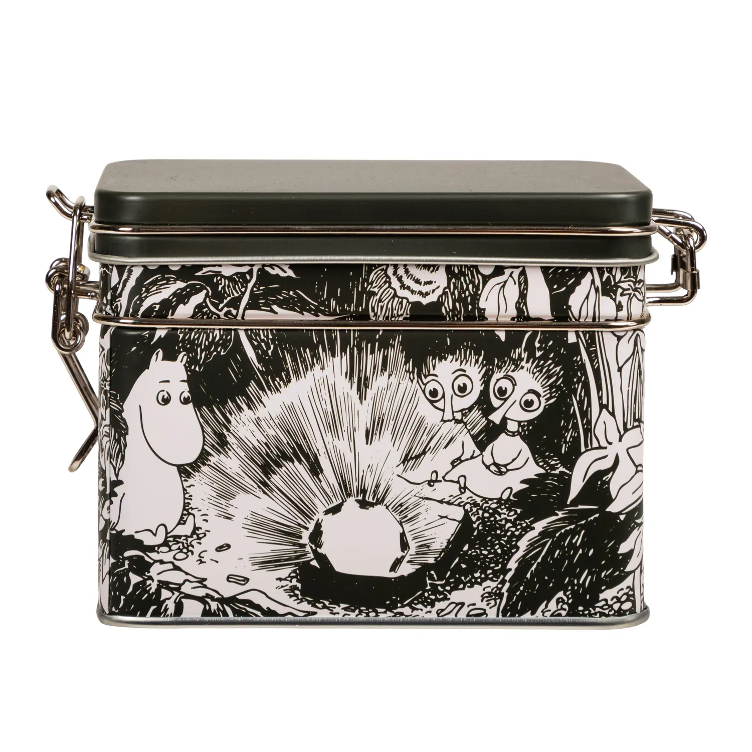 Moomintroll Ruby Moomin Ruby Tea Tin B&W boîte à thé noire et blanche