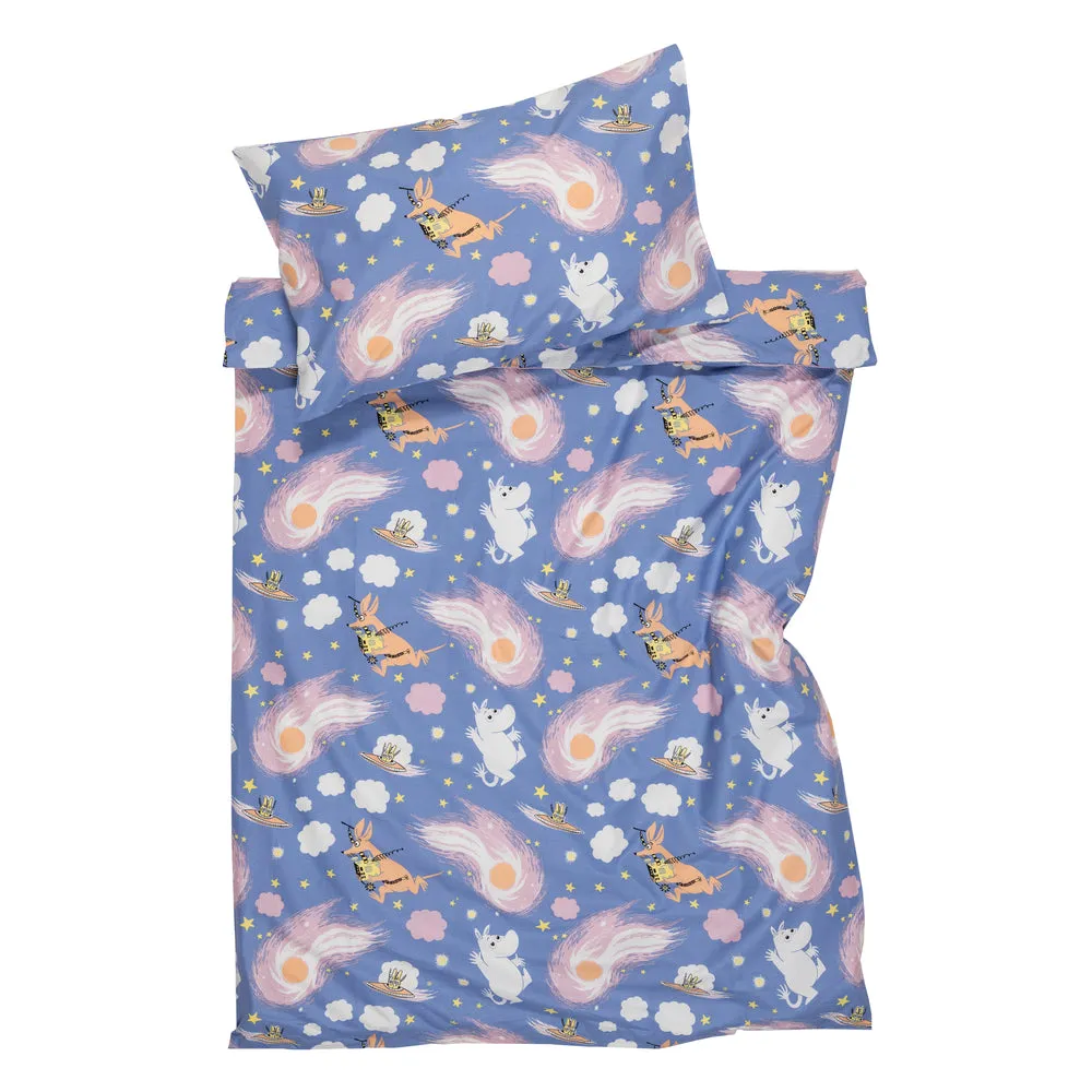 Moomintroll Space Adventure parure de lit bleue coton bio