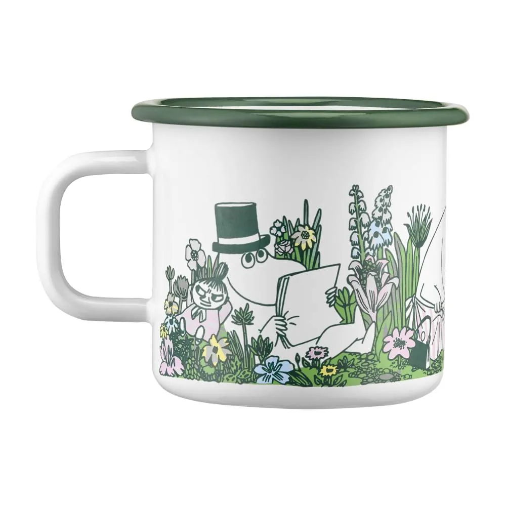 Moomintroll Garden mug émaillé blanc 37 cl