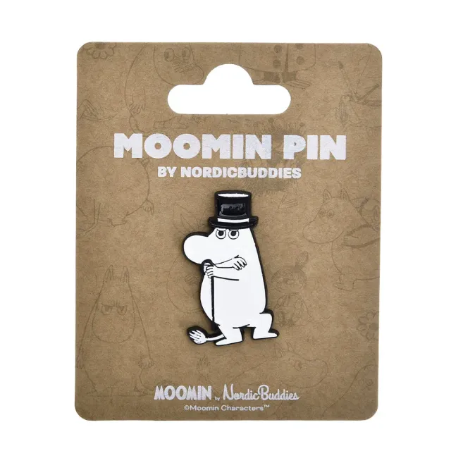 Moomintroll Moominpappa Thinking badge pin métal blanc 4 x 3 cm