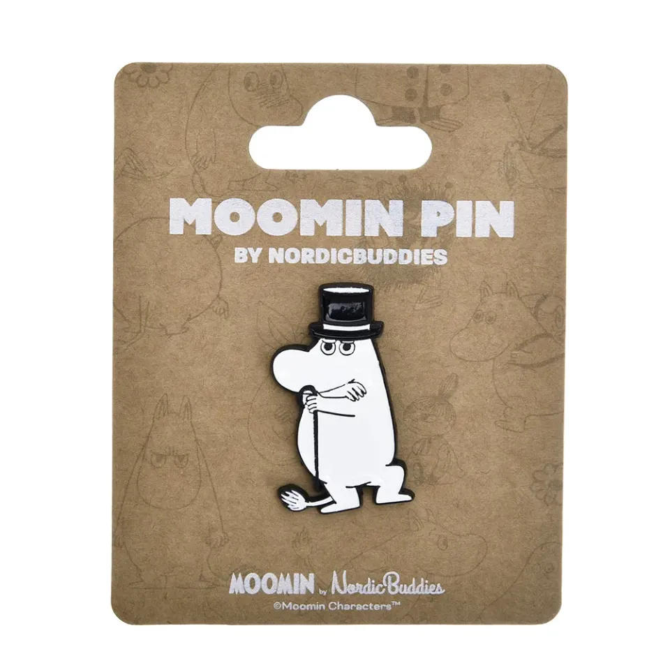 Moomintroll Moominpappa Thinking badge pin métal blanc 4 x 3 cm