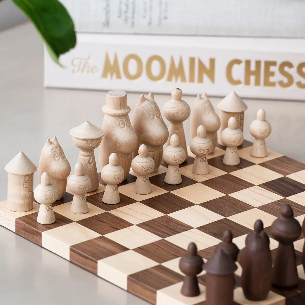 Moomintroll jeu d'échecs bois personnages vallée