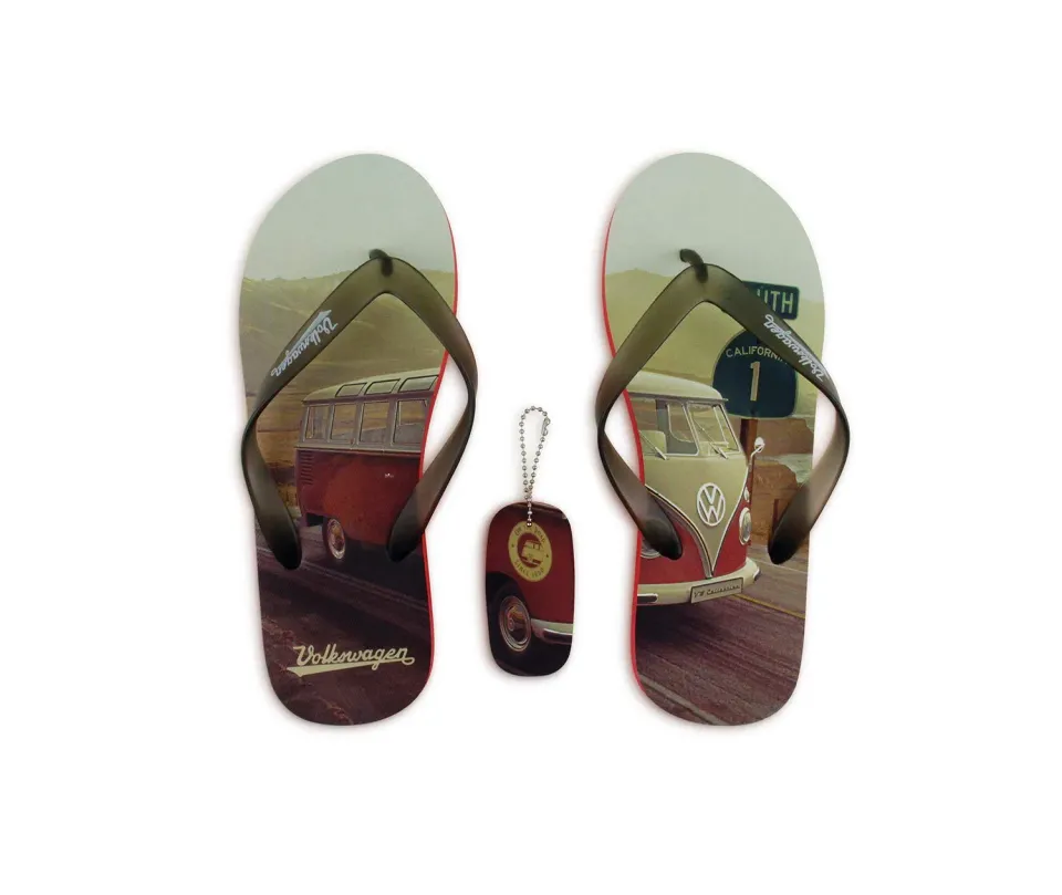 Brisa VW Collection T1 Bus Combi tongs beachlife bleu