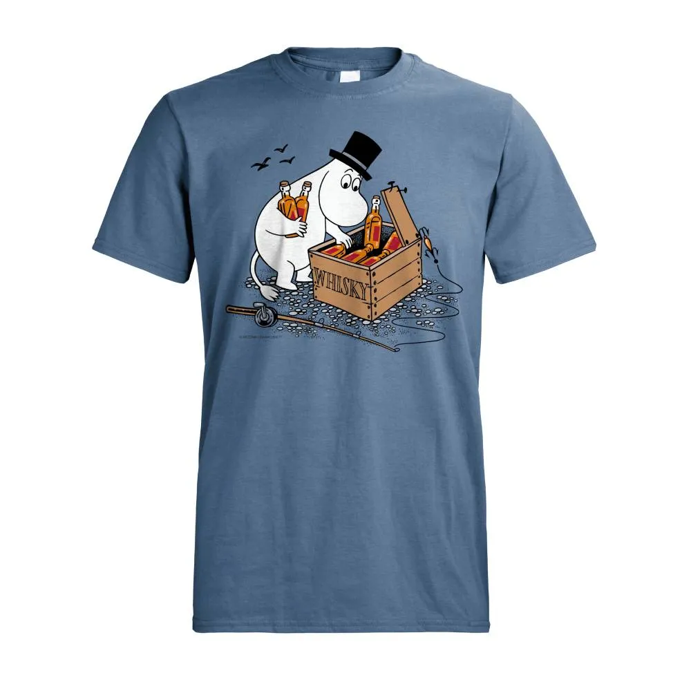 Moomintroll Moominpappa Whisky Case T-shirt bleu coton