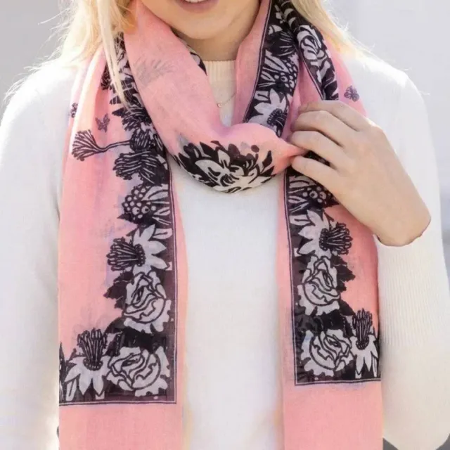 Moomintroll Hug foulard lyocell rose 70x180 cm