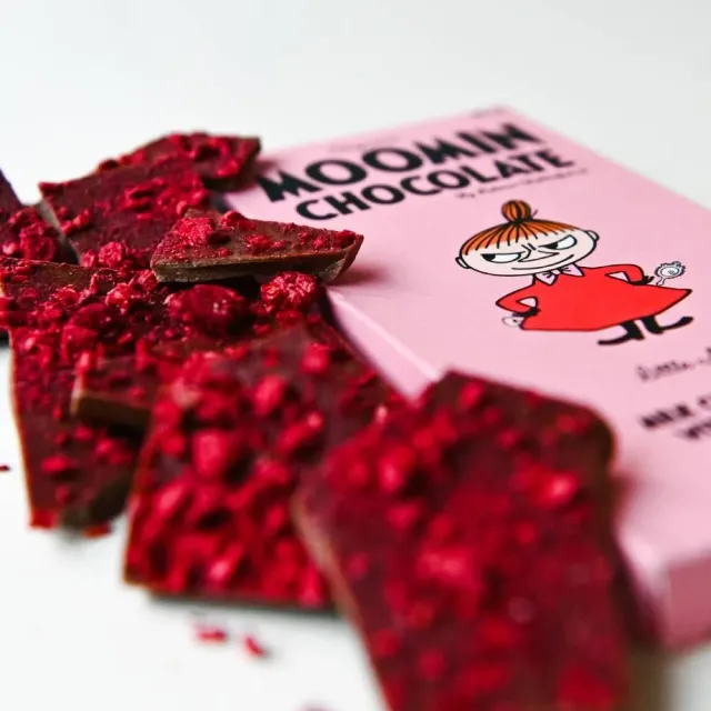 Moomintroll Little My chocolat au lait framboise 70g bio