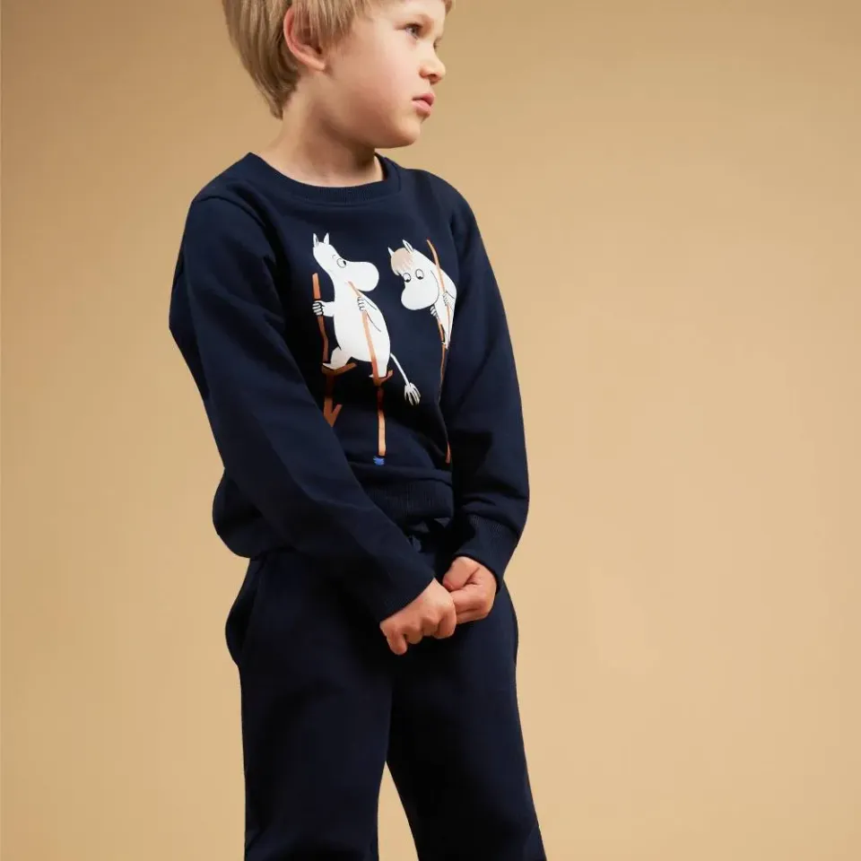 Moomintroll Adventure sweat enfant bleu marine coton