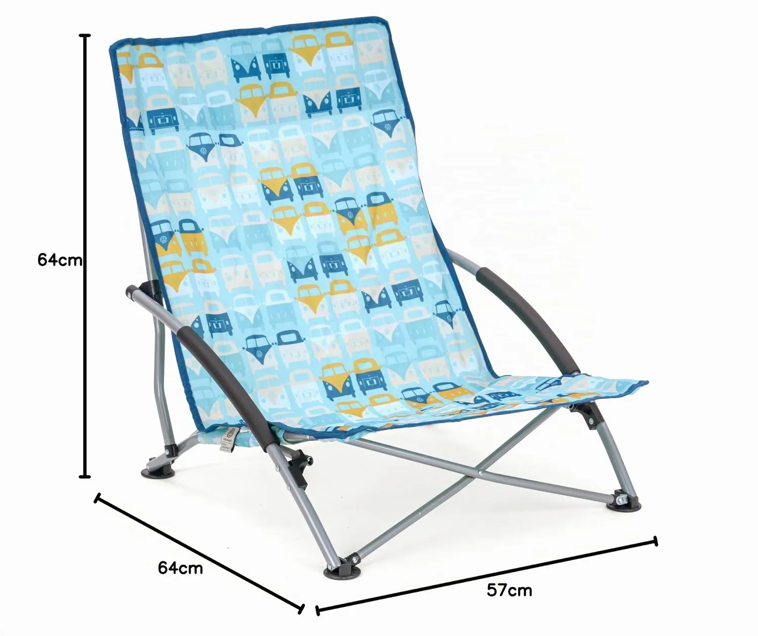 Brisa T1 Combi chaise basse pliante camping bleu 70 cm