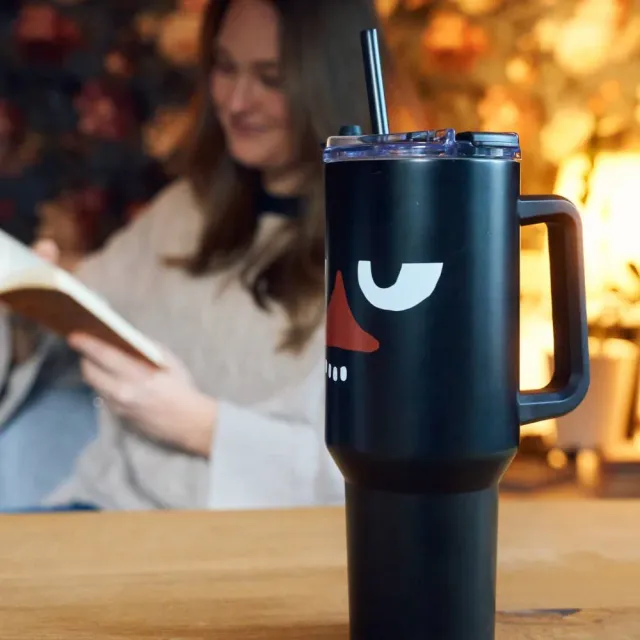 Moomintroll Stinky Face gourde isotherme noire 1,2 L inox