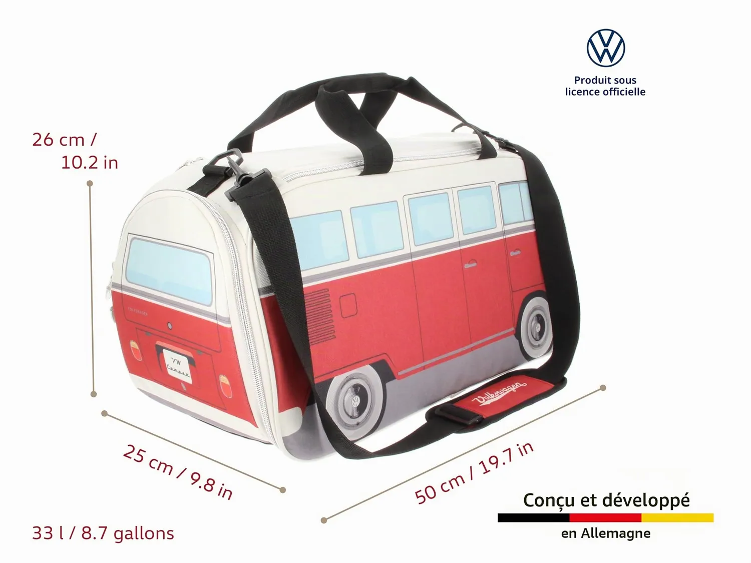 Brisa VW Collection sac de sport T1 Combi rouge 33 L
