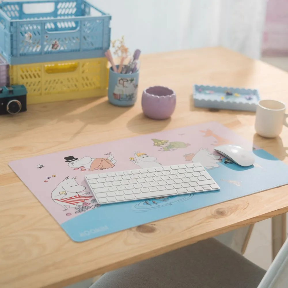 Moomintroll Beach Tapis de Souris Rose Bleu 35x60 cm