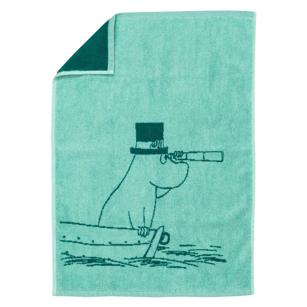 Moomintroll Moominpappa essuie-main sarcelle coton bio