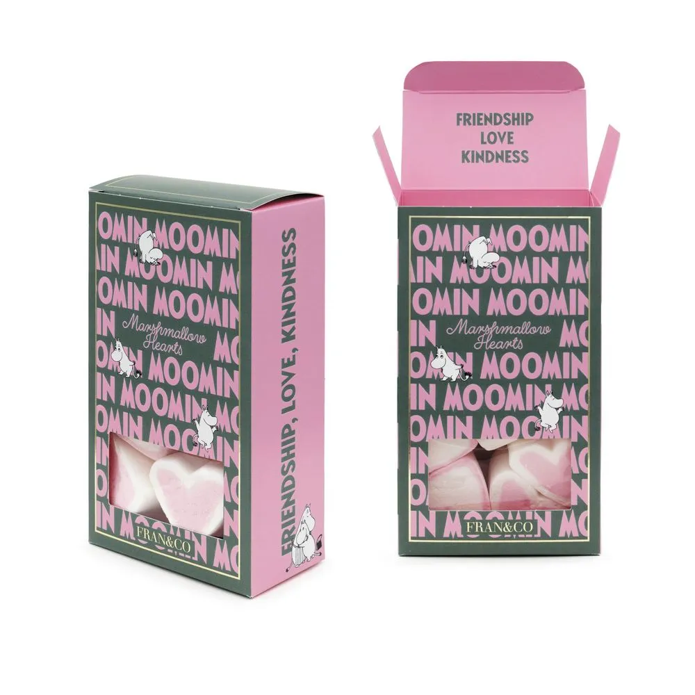 Moomintroll Marshmallow cœurs guimauve vanille 55g