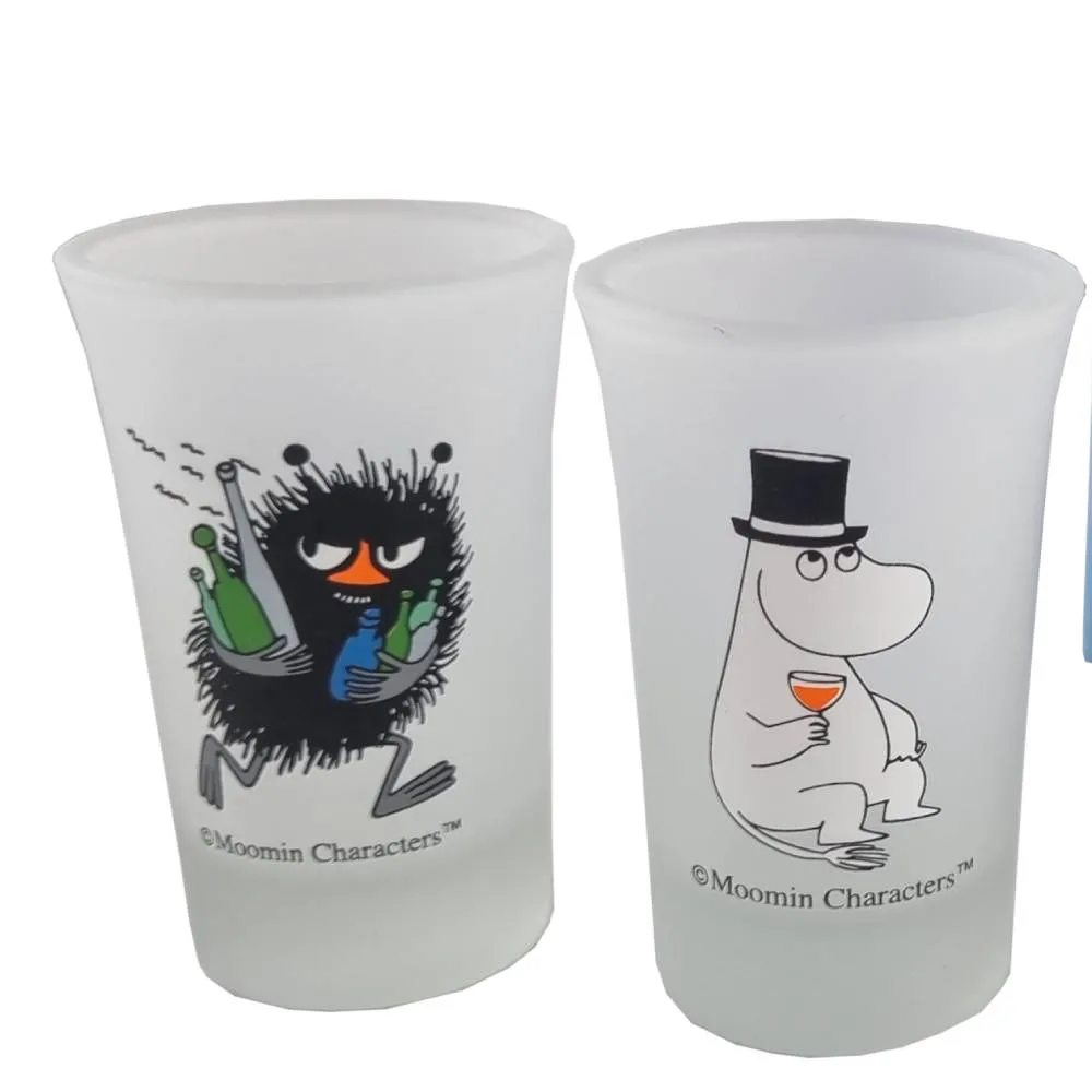 Moomintroll Moominpappa & Stinky verres mini 5cl lot de 2