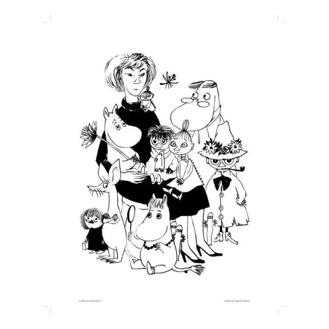 Moomintroll Tove & Characters affiche 24x30 cm
