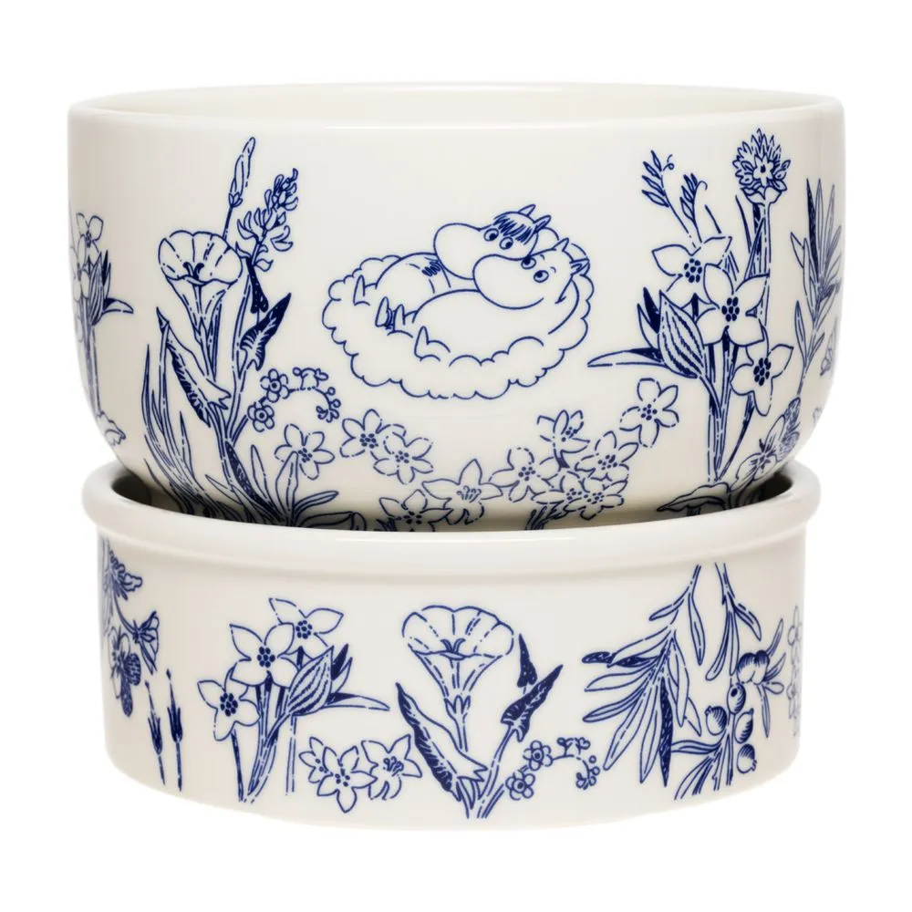 Moomintroll Haru cache-pot vitroporcelaine bleu