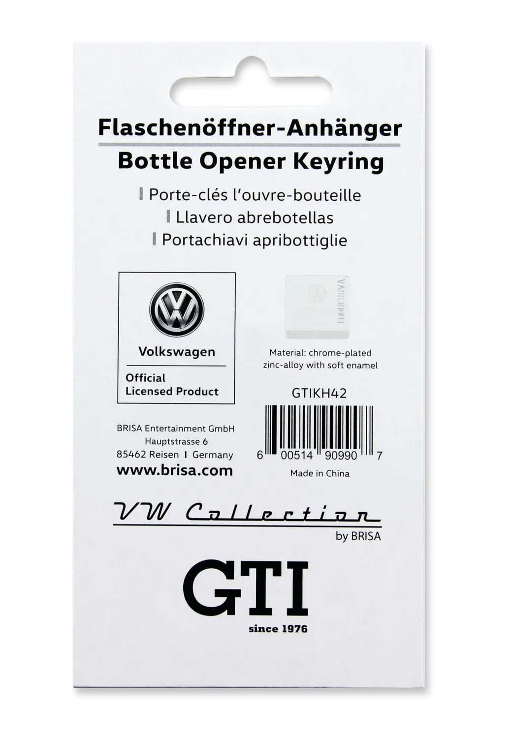 Brisa VW Collection GTI Porte-Clés Décapsuleur Hexagonal