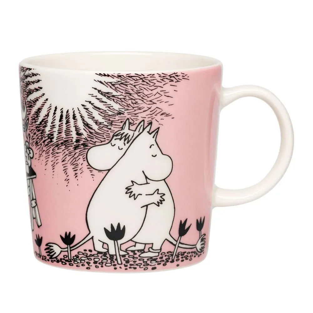 Moomintroll Love 30 coffret mug + assiette rose porcelaine
