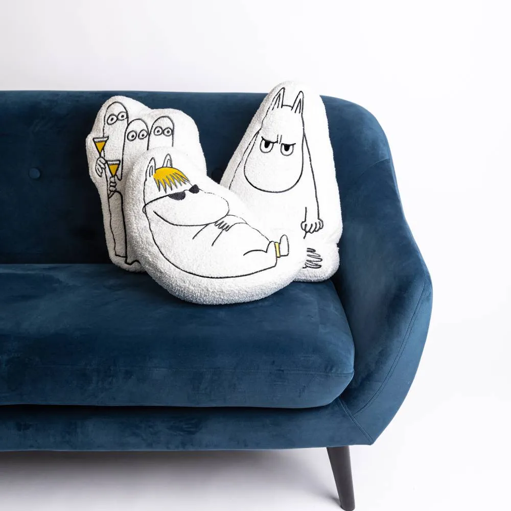 Moomintroll Angry coussin blanc 34x50 cm