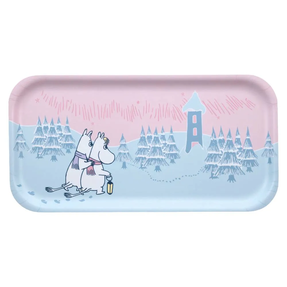 Moomintroll Frosty Day plateau bouleau 43x22 cm
