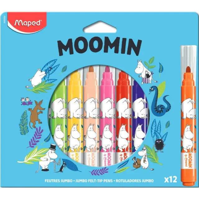 Moomintroll Felt Pens Jumbo feutres lavables 12 pièces