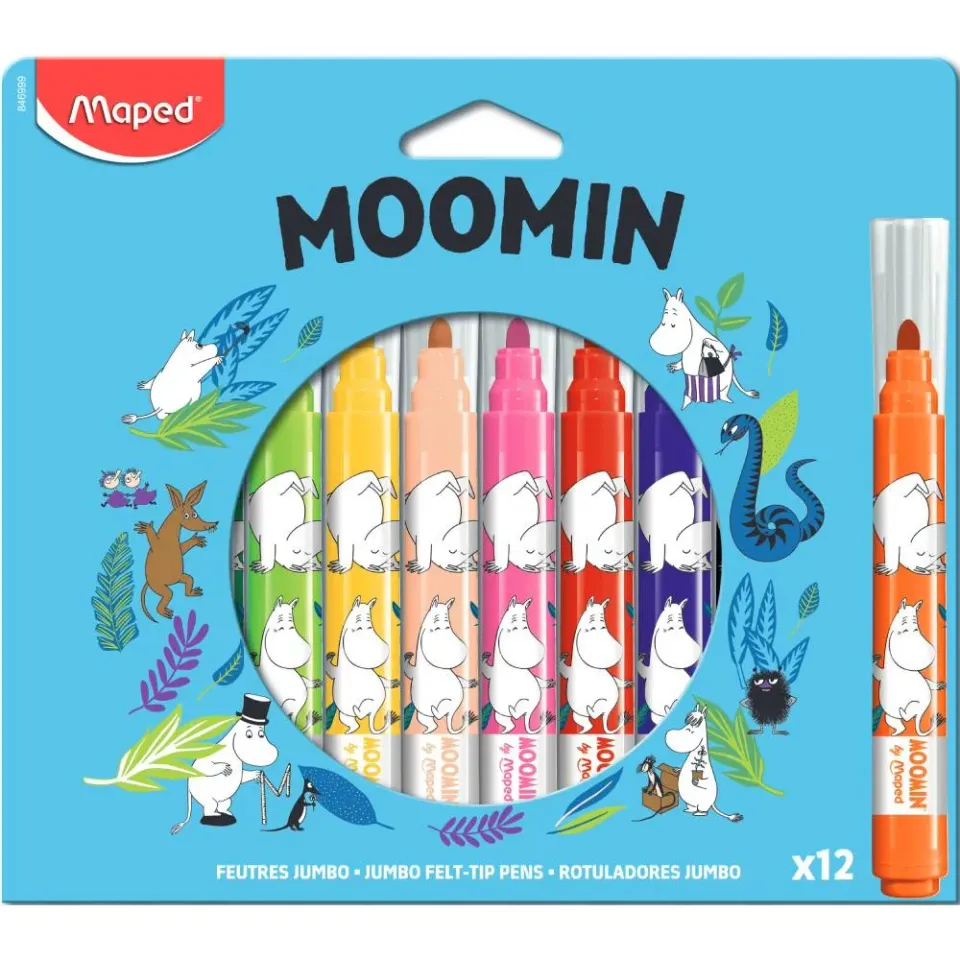 Moomintroll Felt Pens Jumbo feutres lavables 12 pièces