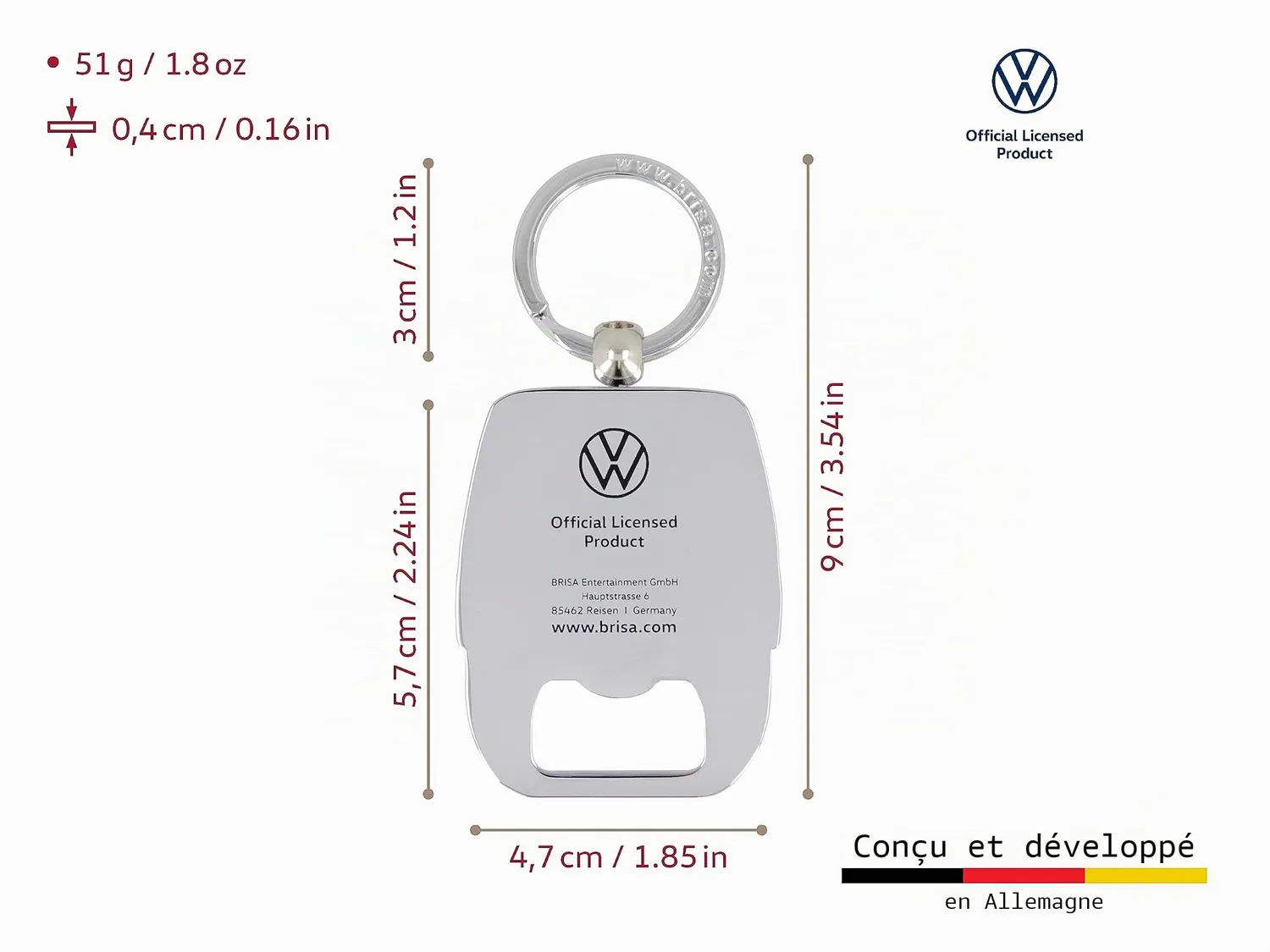 Brisa VW Collection T4 Bus porte-clés décapsuleur