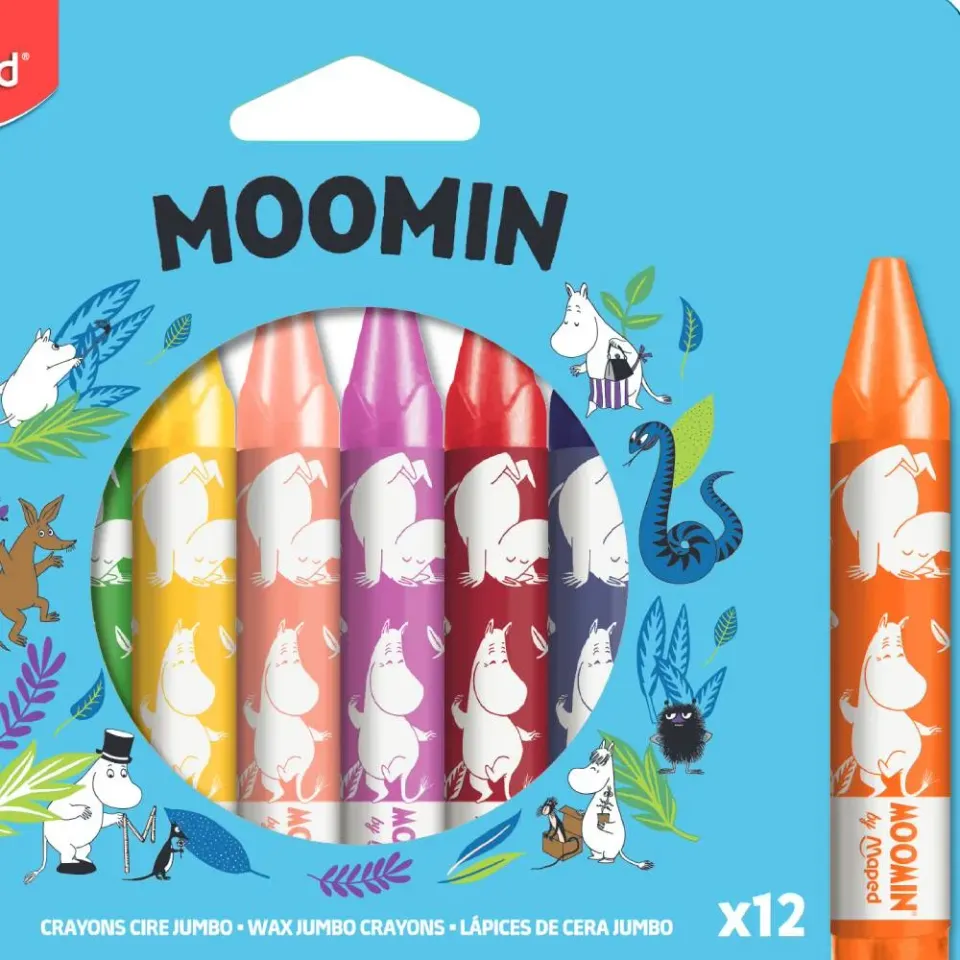 Moomintroll Jumbo craies cire 12 pièces dès 1 an