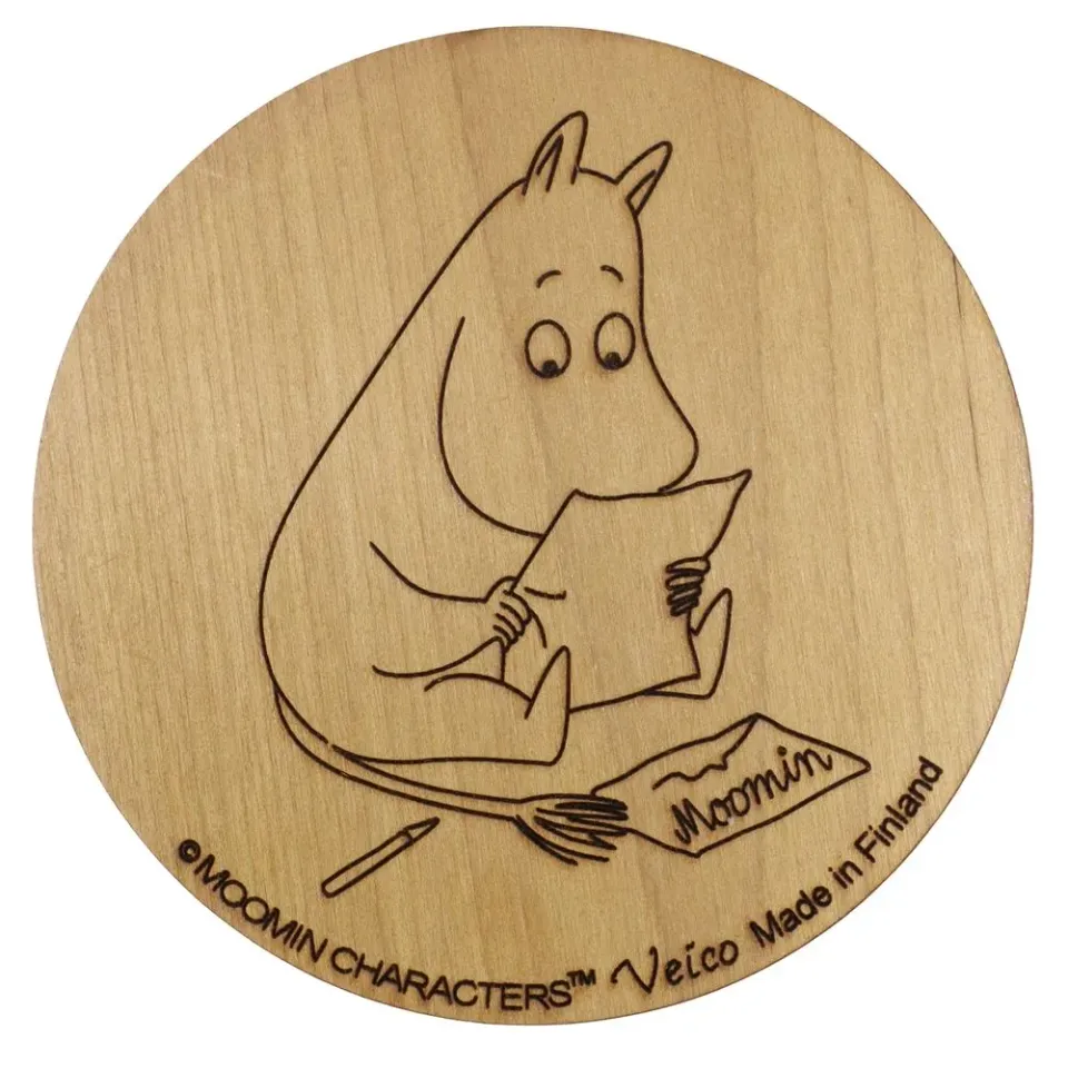 Moomintroll Reading dessous de verre bouleau 9,5 cm
