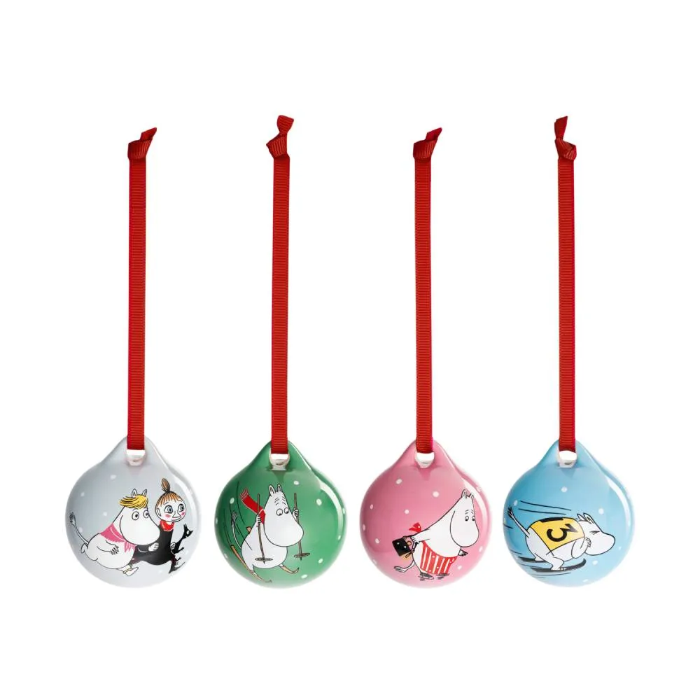 Moomintroll Winter Sports boules de Noël lot de 4