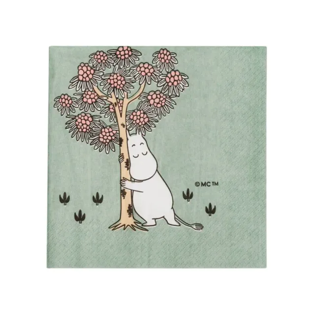 Moomintroll Loving Care serviettes papier vertes 33 cm