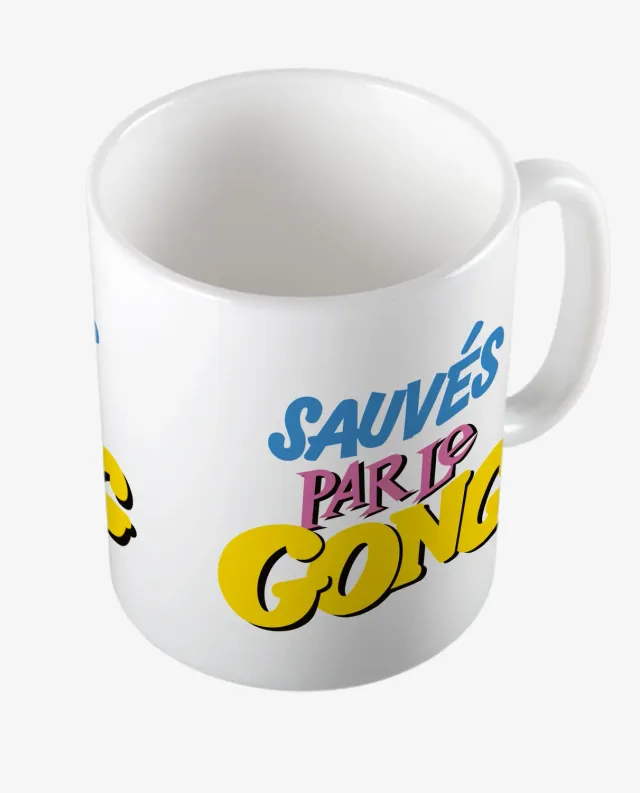 Pixgoodies Sauvés par le gong mug céramique 325 ml