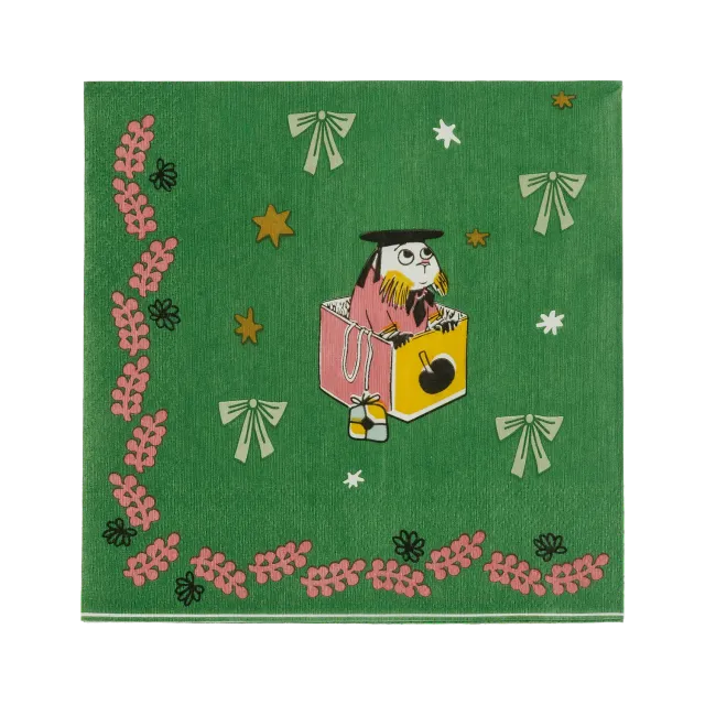 Moomintroll Gift of Love serviette papier verte 33 cm Noël