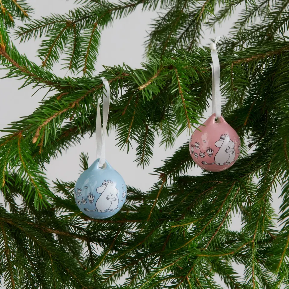 Moomintroll Love boules de Noël lot de 2 porcelaine 5 cm