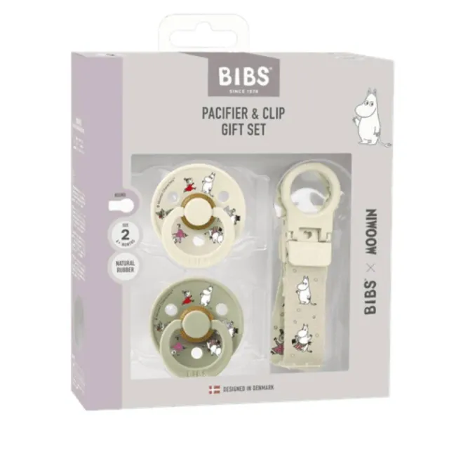 Moomintroll Friends coffret sucettes taille 2 ivoire sauge