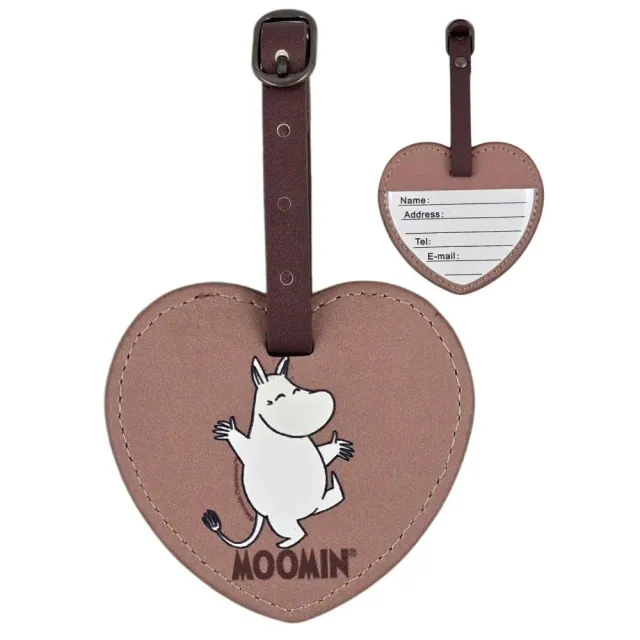 Moomintroll Heart étiquette valise cuir marron