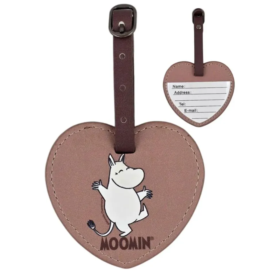 Moomintroll Heart étiquette valise cuir marron