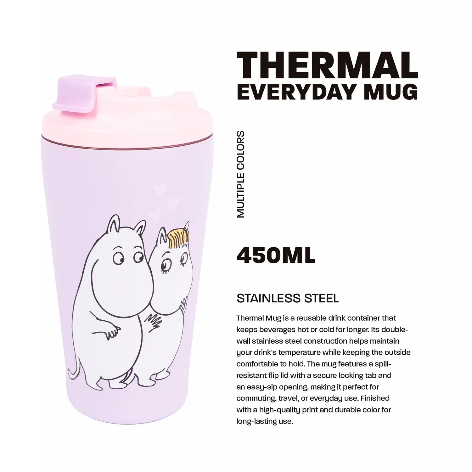 Moomintroll Love mug isotherme inox violet 550 ml