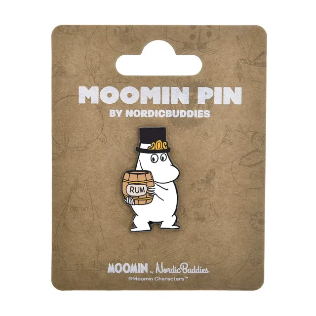Moomintroll Rum Moominpappa pin's blanc 4x3 cm