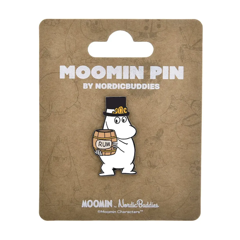 Moomintroll Rum Moominpappa pin's blanc 4x3 cm